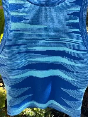 Beginning Boutique Blue Knit Tank Top thumbnail 2