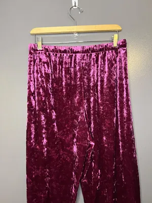 Stars Above Pants Womens Medium Pink Crushed Velour Lounge Drawstring Pockets thumbnail 6