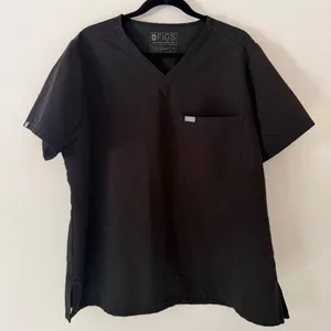 Figs‎ Catarina One-Pocket Scrub Top Black Size XL Scrub Shirt Short Sleeve thumbnail 1