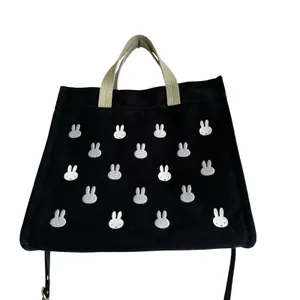 Miffy 2WAY Siffler Tote Bag Handbag Monogram Pattern Habitas 2 Way Black thumbnail 11