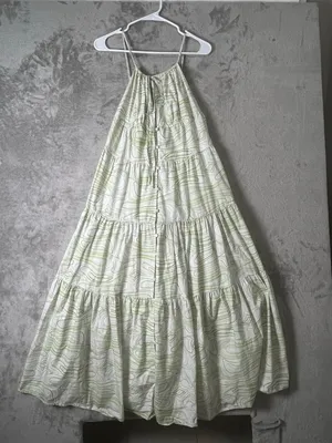 Charlie Holiday Pricilla Maxi Abstract Print Tiered Halter Maxi Dress Cotton 6 thumbnail 1