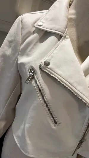 White MOTO Jacket by Ci Sono thumbnail 3