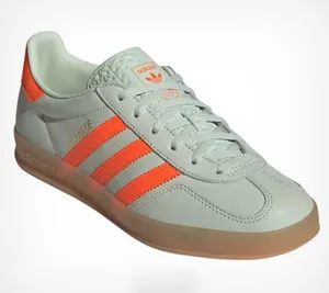 NWT Adidas Gazelle Indoor Linen Green Solar Orange Size 7 thumbnail 1