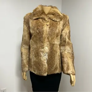 Opera Fur Jacket Women's Vintage Warm Luxury‎ Golden Brown thumbnail 4