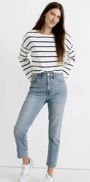 Madewell Jeans Womens 23 Blue The Perfect Vintage Crop Fray Hem Denim‎ Stretch thumbnail 1