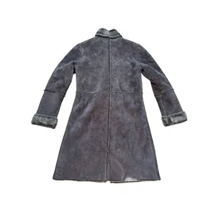 Express Y2K Vintage Genuine Suede and Shearling Brown Penny Lane Coat Medium thumbnail 2