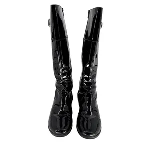 Cole Haan Nike Collab Waterproof Black Patent Leather Tall Boots Buckle Women 8B thumbnail 11
