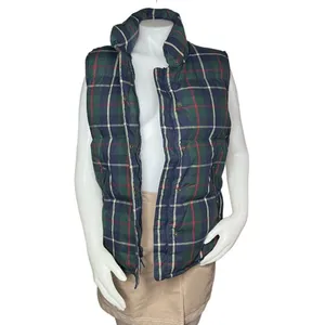EDDIE BAUER Green Blue Puffer Vest Sleeveless Jacket Goose Down Full Zip Snaps thumbnail 4