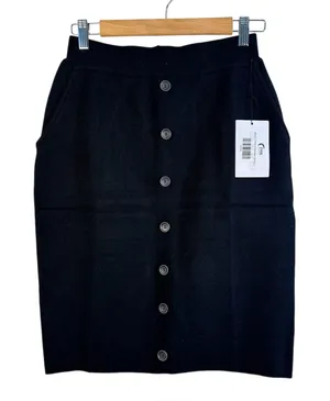 Zyia Active Black Knit Button Front Sweater Pencil Skirt Womens L Tribeca Casual thumbnail 1