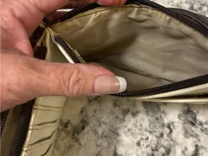 Brown Wristlet Wallet with Letter Accent thumbnail 4
