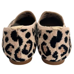 Vivaia Squared Toe Terry Knit Loafers Leopard Print Flat Comfy Shoe thumbnail 5