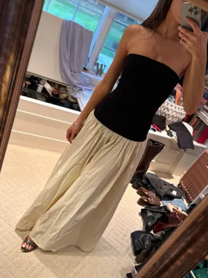 NA-KD Black & Cream Strapless Maxi Dress XXS NWT thumbnail 2