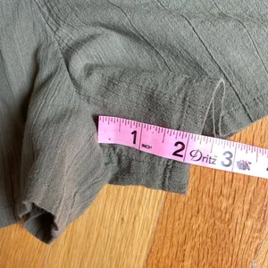 Aerie Olive Green Smocked Romper Women’s Size SP Small Petite Cotton Gauze thumbnail 8