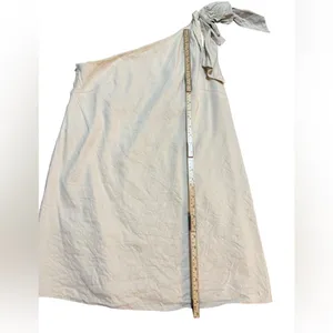 Antonio Melani Charlie One-shoulder Linen Blend Cream Shift Cocktail Dress sz 14 thumbnail 9