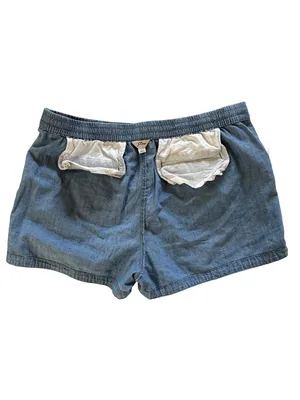 J.Crew Seaside Chambray Drawstring Shorts Blue 100% Cotton Size L thumbnail 4