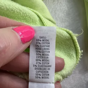 Aerie Offline XL Cropped Boxy Hoodie Lime Neon Green Pullover Sweatshirt Women thumbnail 7