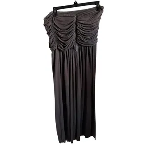 J.Crew Womens Strapless Ruched Draped‎ Midi Dress Charcoal Grey Size 14 41634 thumbnail 3