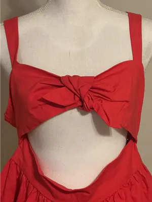 Zara Pink Cut-Out Sleeveless Peplum with Bow Top NWT thumbnail 6