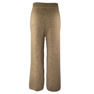 Commense Beige Tan Elastic Waist High Rise Knit Wide Leg Trousers Pants Size XS thumbnail 3