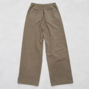 Zara Women Taupe Corduroy Wide‎ Leg Elastic Waist Drawstring Pants Size Small S thumbnail 2