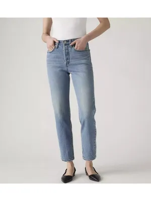 Levi's 30x28 Premium Wedgie Straight Ankle Women's Jeans Invest Access Med Wash thumbnail 2