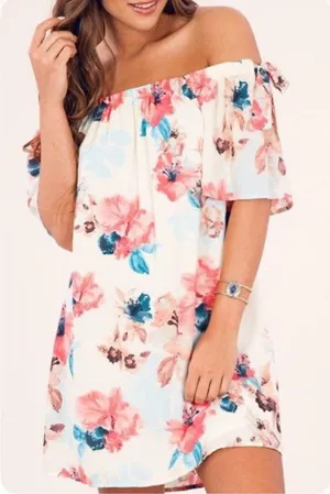 PinkBlush maternity beautiful off shoulder floral dress size small NWOT thumbnail 1