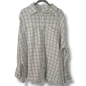 Free People Oversized Bohemian Grunge 90s Fall Cardiff Plaid Top Shirt Large thumbnail 5