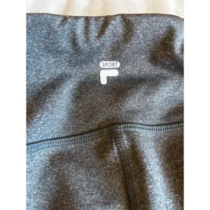 Fila‎ Sport Womens XS Gray Heather Mesh Panel Ruched Capri Leggings Yoga Pants thumbnail 5