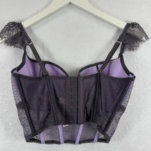 Victoria's Secret Lace Corset Top Purple‎ Bustier Underwire S-DD 11240101 NEW thumbnail 4