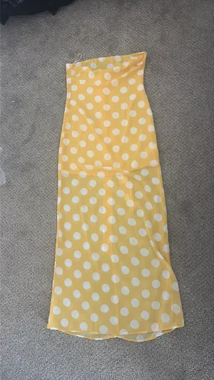 JW Pei Polka-Dot Strapless Maxi Dress - Yellow thumbnail 4