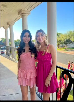 Pink babydoll dress with ruffles thumbnail 2