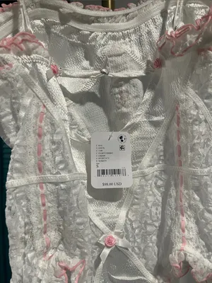 FREE PEOPLE NWT Sweet Cheeks Bodysuit / White Combo thumbnail 11
