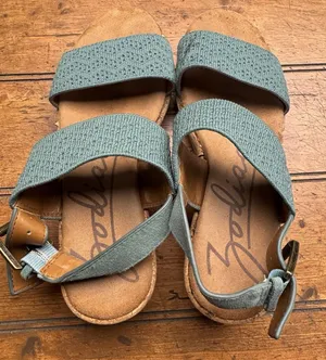 Zodiac Oceana Cork Wedge Sandals Green‎ Size 5.5 Small Flaw thumbnail 1