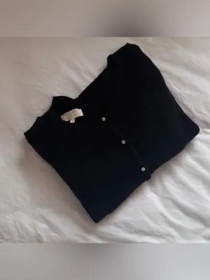 Sezane Gaspard Cardigan Black Mohair Alpaca Knit Sweater Size S thumbnail 11
