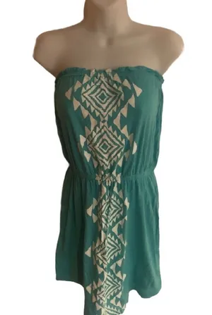 Weeding Out Beach Dress Swim Cover-Up Size L Aqua Summer Pool thumbnail 1