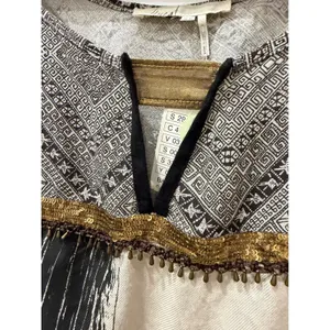 Anthropologie Floreat Cream Black Abstract Beaded Embellished Tunic Top Size 6 thumbnail 4