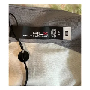Ralph Lauren Top Womens Size L Cream Gray Short Sleeve Zip Golf Tennis NWT thumbnail 3