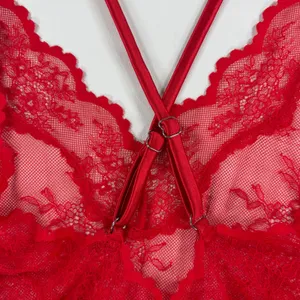 Auden Red Floral Lace Chemise Nightgown Sheer Adjustable Straps Medium NWT thumbnail 9