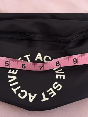 SET Active x Revolve Black Fanny pack belt bag with White Logo Circle, size 13x6 thumbnail 4