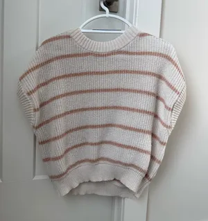 SheIn White and beige Knit Sweater thumbnail 1
