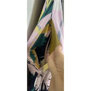 pantsstore Floral Ruffle Maxi Dress Pom Pom Accents Pink Yellow Green Size S thumbnail 9