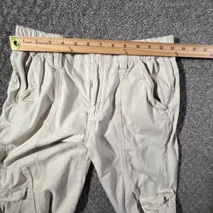 BDG Urban‎ Outfitters Y2K Cargo Pants Womens S Cream Wide Leg Elastic Waist Seam thumbnail 8