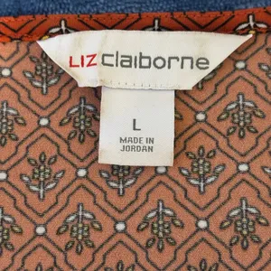 Liz Claiborne Orange Tie Front Relaxed Blouse thumbnail 2