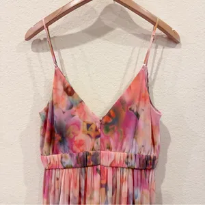 Liv Foster Printed Floral Mesh Gown Pink Multi Size 6 NWT Wedding Prom Party thumbnail 5