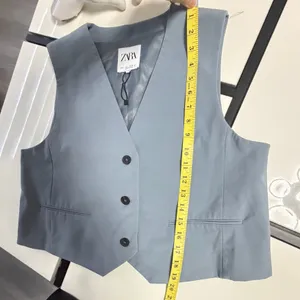 ZARA Light Blue Tailored Suit Vest Top 🩵 Size L thumbnail 13
