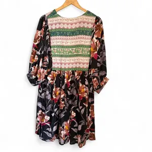 Jardin by Macris Boho Mixed Floral Print Babydoll Mini Dress - Large thumbnail 2