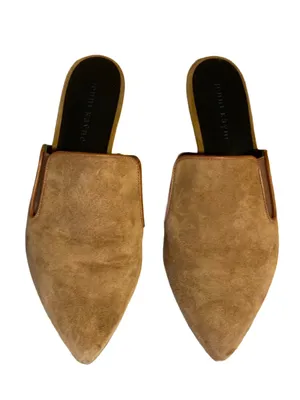 Jenni Kayne Handcrafted Cognac Brown Suede Leather Slide Mule Slides (36) thumbnail 4