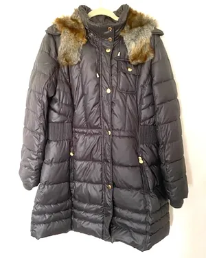 Laundry by Design Gray Puffer Coat Faux Fur Hood Removable Trim Insulated Sz 1X thumbnail 1