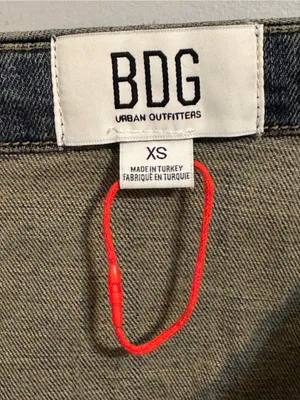 BDG Urban Outfitters XS Denim Wrap Mini Skirt Logo Print Y2K thumbnail 2
