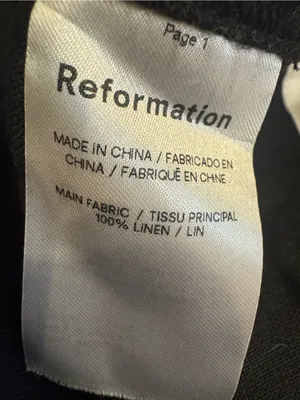 Reformation Robbie Linen Mini Skirt Black White Trim 4 thumbnail 6